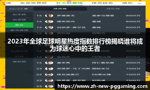 2023年全球足球明星热度指数排行榜揭晓谁将成为球迷心中的王者